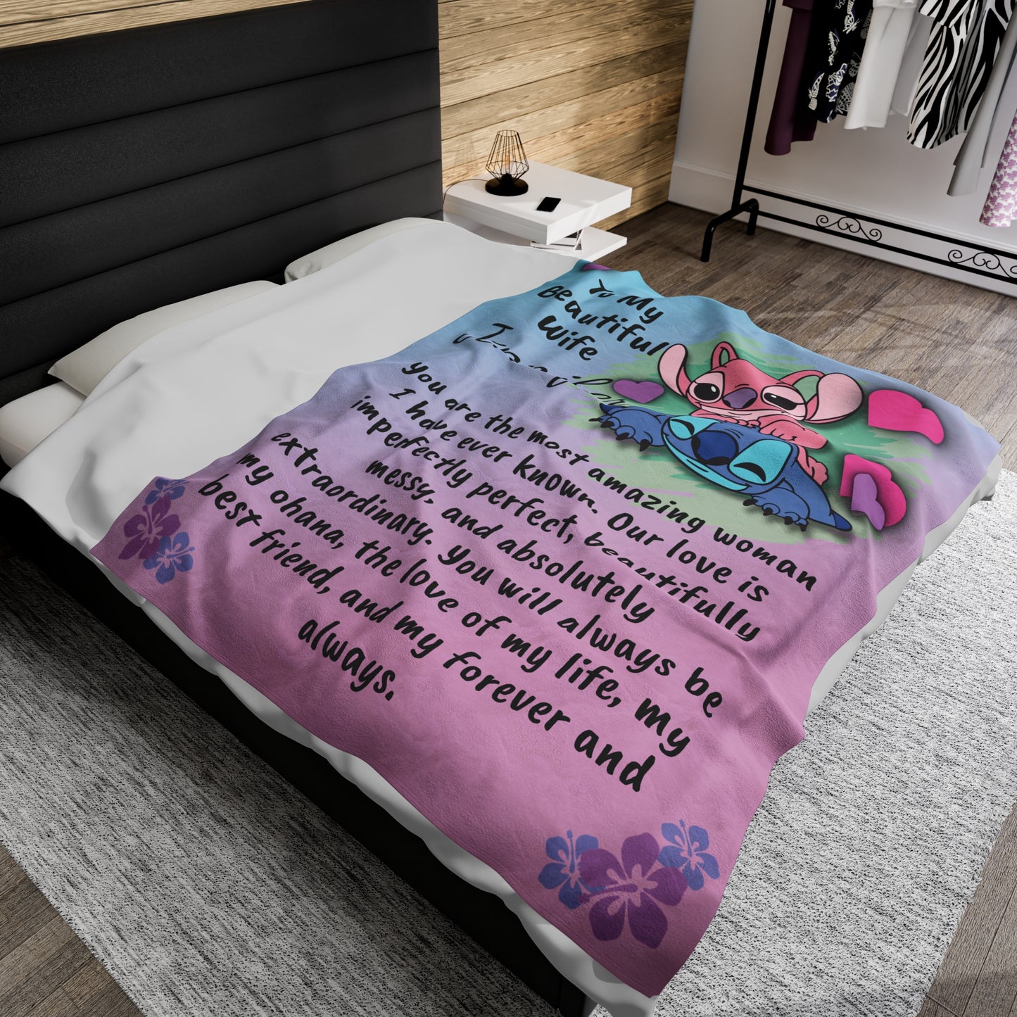 Personalized alien blanket for wife, gift for wife, gift to wife from husband, couch blanket, movie blanket, reading blanket, throw blanket